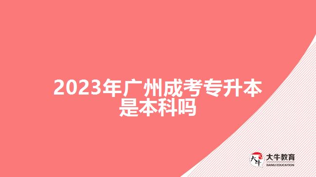 2023年广州成考专升本是本科吗