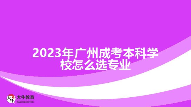 2023年广州成考本科学校怎么选专业