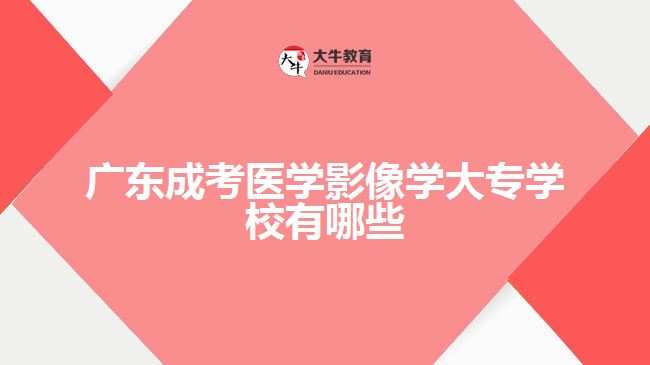 广东成考医学影像学大专学校有哪些