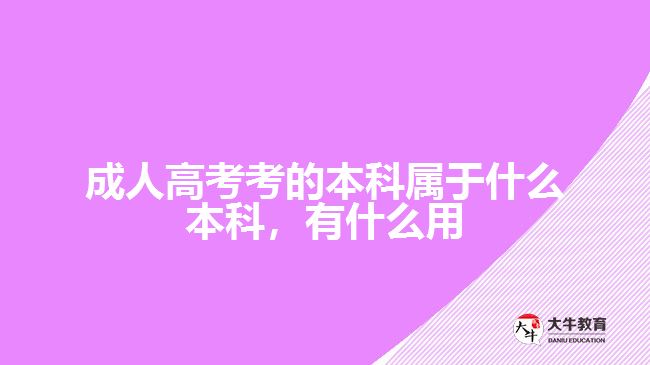 成人高考考的本科属于什么本科