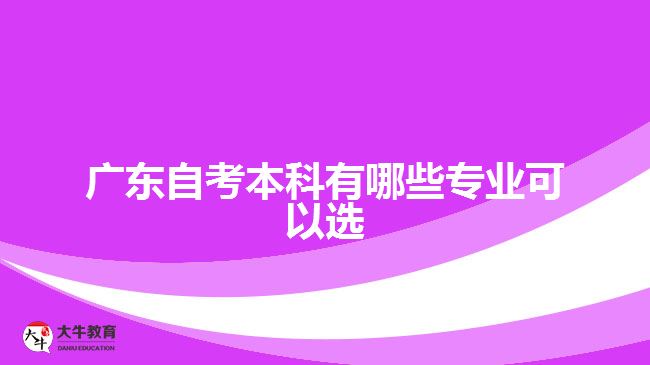 广东自考本科有哪些专业可以选