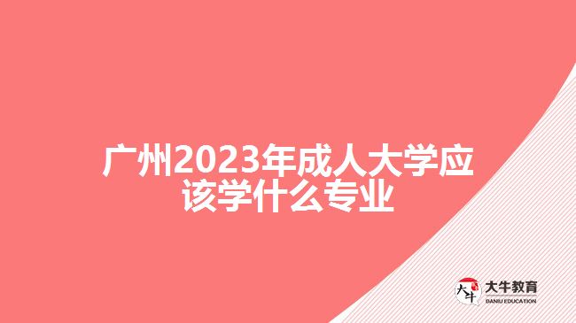 广州2023年成人大学应该学什么专业