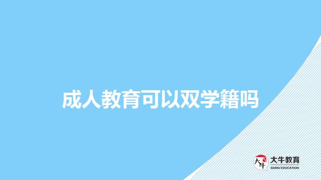 成人教育可以双学籍吗
