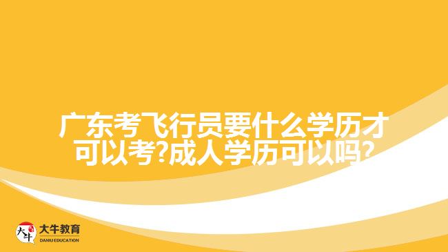 广东考飞行员要什么学历才可以考?成人学历可以吗?