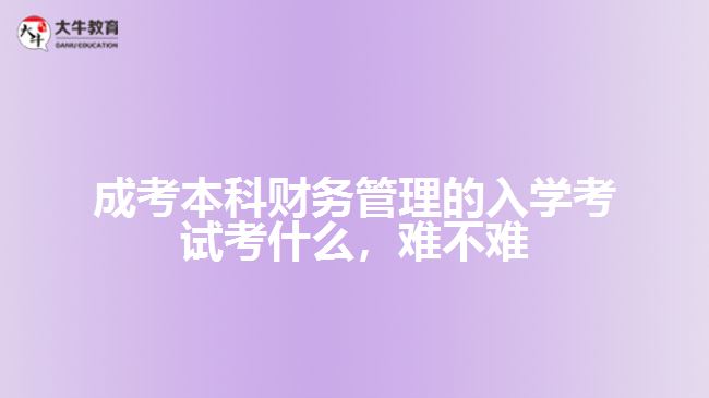 成考本科财务管理的入学考试考什么