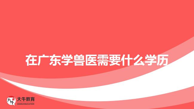 在广东学兽医需要什么学历