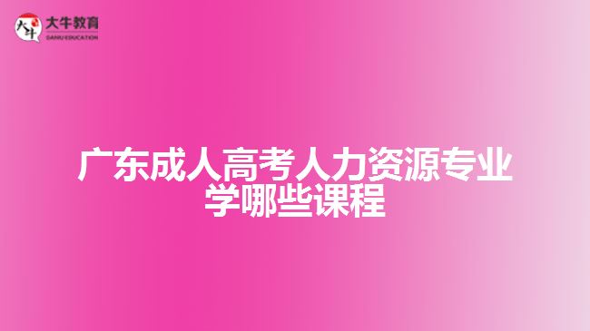 广东成人高考人力资源专业学哪些课程