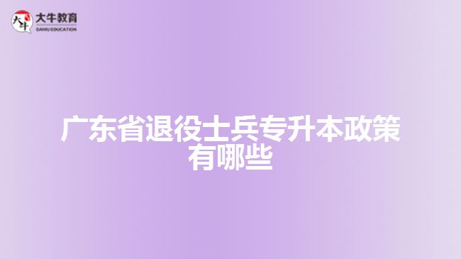 广东省退役士兵专升本政策有哪些