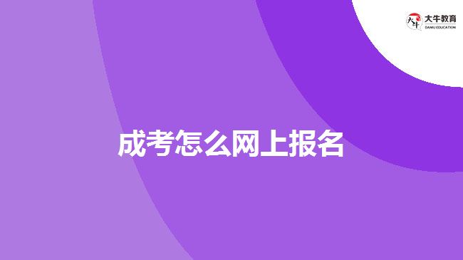 成考怎么网上报名