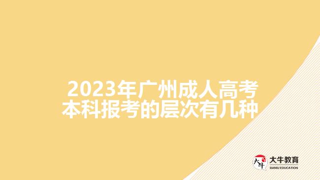 广州成人高考本科报考的层次有几种