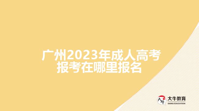  广州2023年成人高考报考在哪里报名