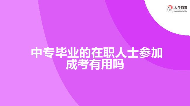  中专毕业的在职人士参加成考有用吗