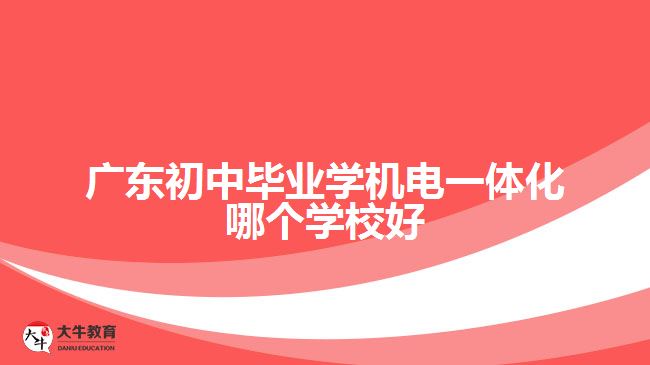 广东初中毕业学机电一体化哪个学校好