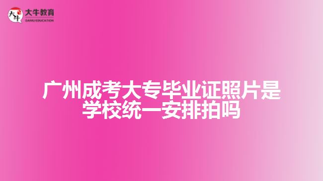 广州成考大专毕业证照片是学校统一安排拍吗
