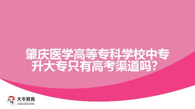 肇庆医学高等专科学校中专升大专只有高考渠道吗？