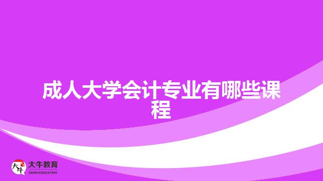 成人大学会计专业有哪些课程