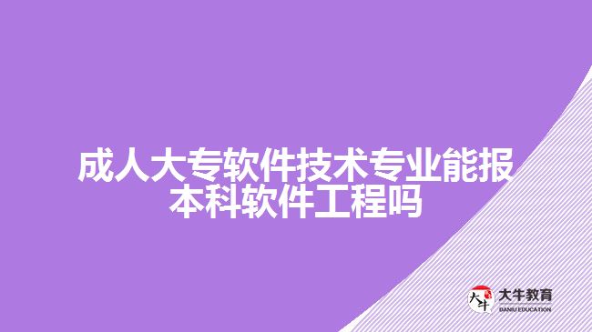 成人大专软件技术专业报本科软件工程