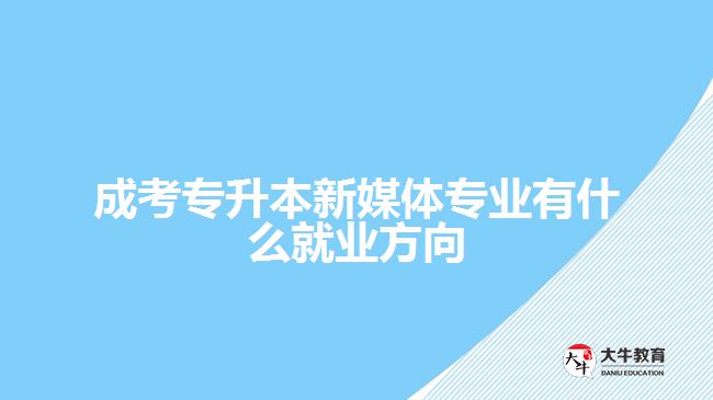 成考专升本新媒体专业就业方向