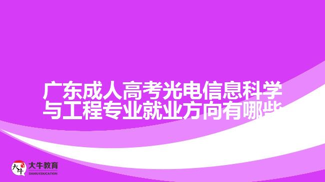 广东成人高考光电信息科学与工程专业就业方向有哪些