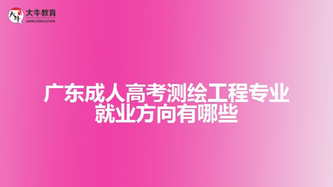广东成人高考测绘工程专业就业方向有哪些