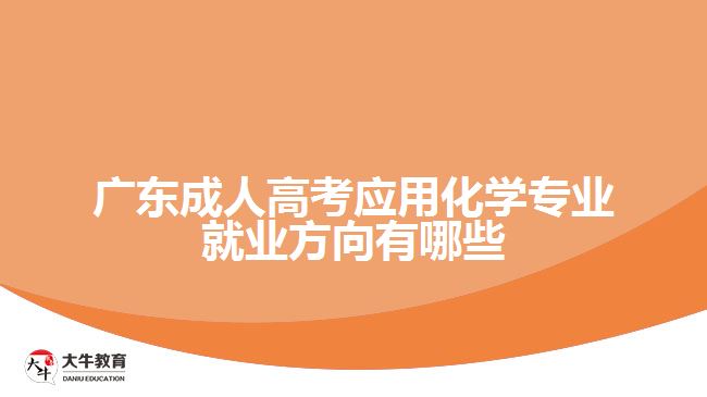 广东成人高考应用化学专业就业方向有哪些
