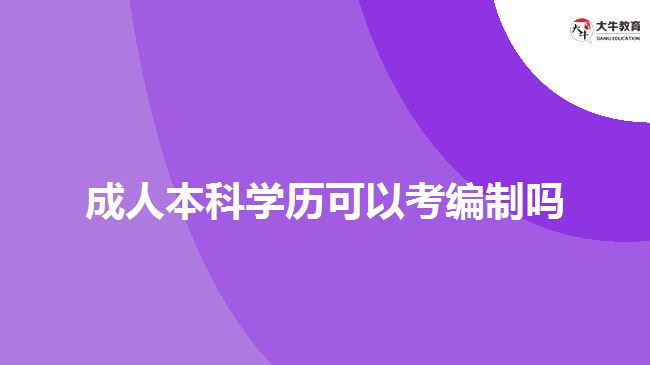 成人本科学历可以考编制吗