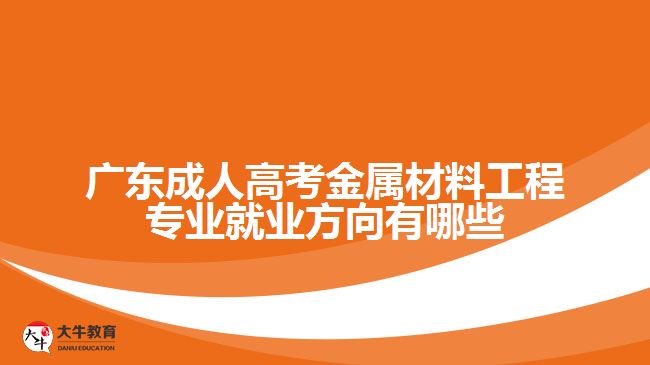 广东成人高考金属材料工程专业就业方向有哪些