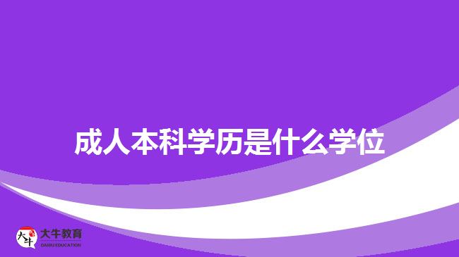 成人本科学历是什么学位