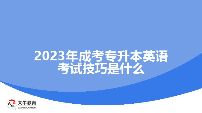 2023年成考专升本英语考试技巧