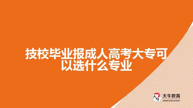 技校毕业报成人高考大专可选专业