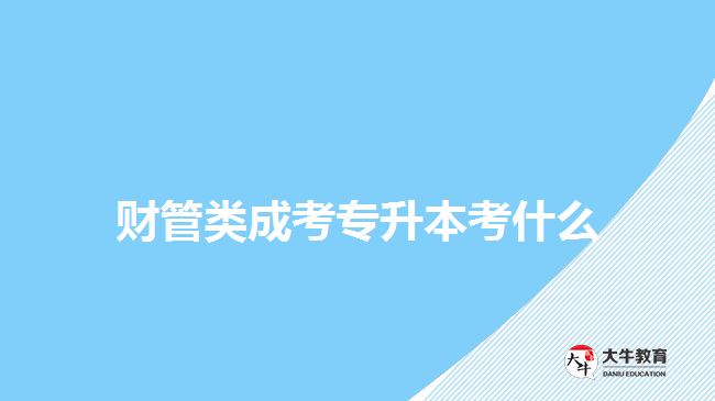 财管类成考专升本考什么