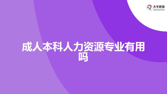 成人本科人力资源专业有用吗