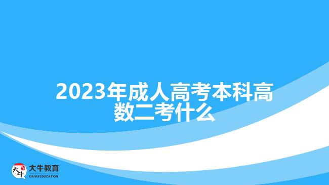 2023年成人高考本科高数二考什么
