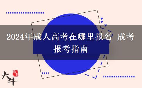 2024年成人高考在哪里报名 成考报考指南