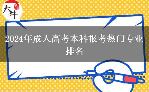 2024年成人高考本科报考热门专业排名