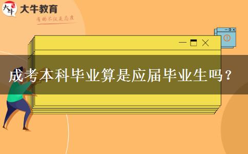 成考本科毕业算是应届毕业生吗？
