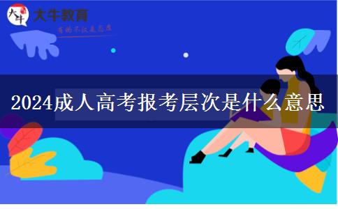 2024成人高考报考层次是什么意思