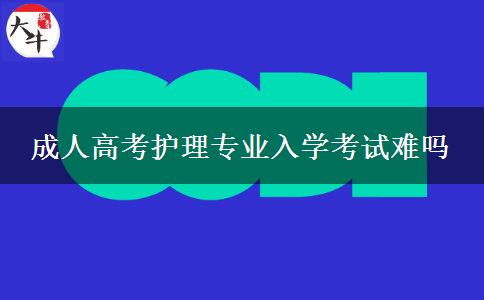 成人高考护理专业入学考试难吗