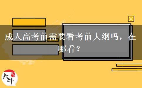 成人高考前需要看考前大纲吗，在哪看？