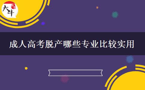 成人高考脱产哪些专业比较实用