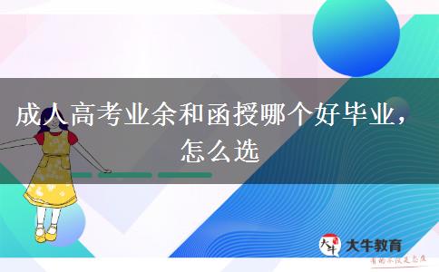 成人高考业余和函授哪个好毕业，怎么选
