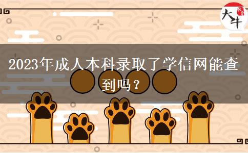 2023年成人本科录取了学信网能查到吗？