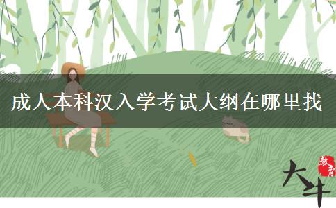 成人本科汉入学考试大纲在哪里找