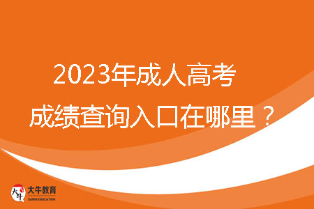 2023年成人高考成绩查询入口在哪里?