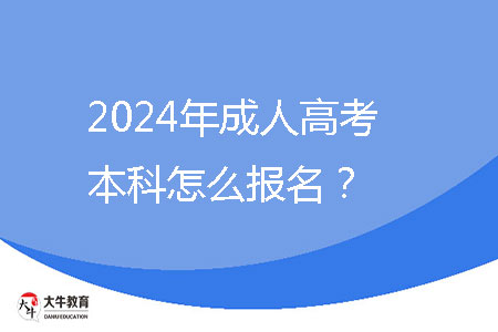 2024年成人高考本科怎么报名？