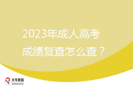 2023年广东省成人高考成绩复查怎么查？