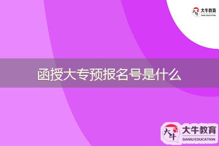 函授大专预报名号是什么