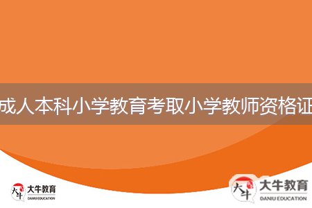 成人本科小学教育考取小学教师资格证