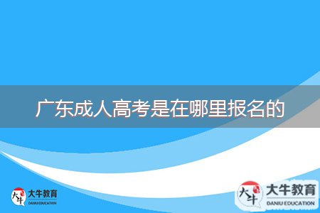 广东成人高考是在哪里报名的