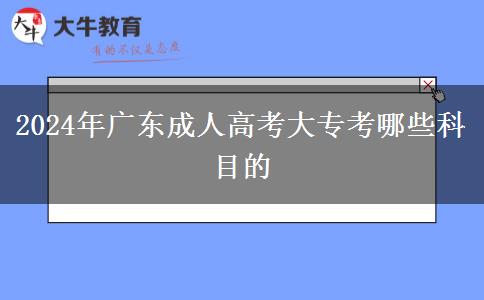 2024年广东成人高考大专考哪些科目的